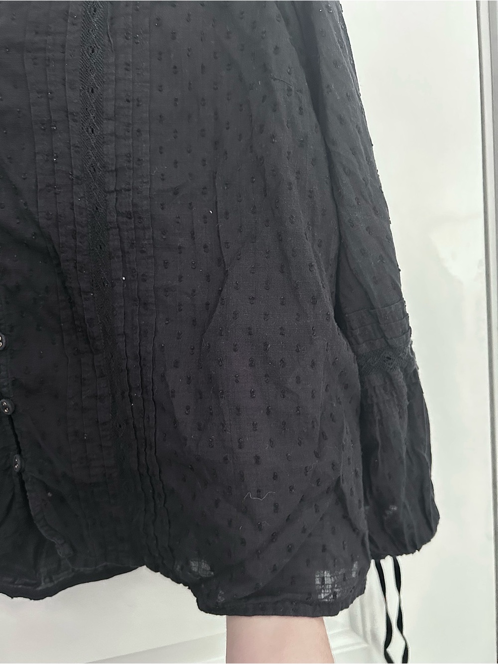 Cleobella Pintuck Ruffle Button Front Blouse - Picture 3 of 6